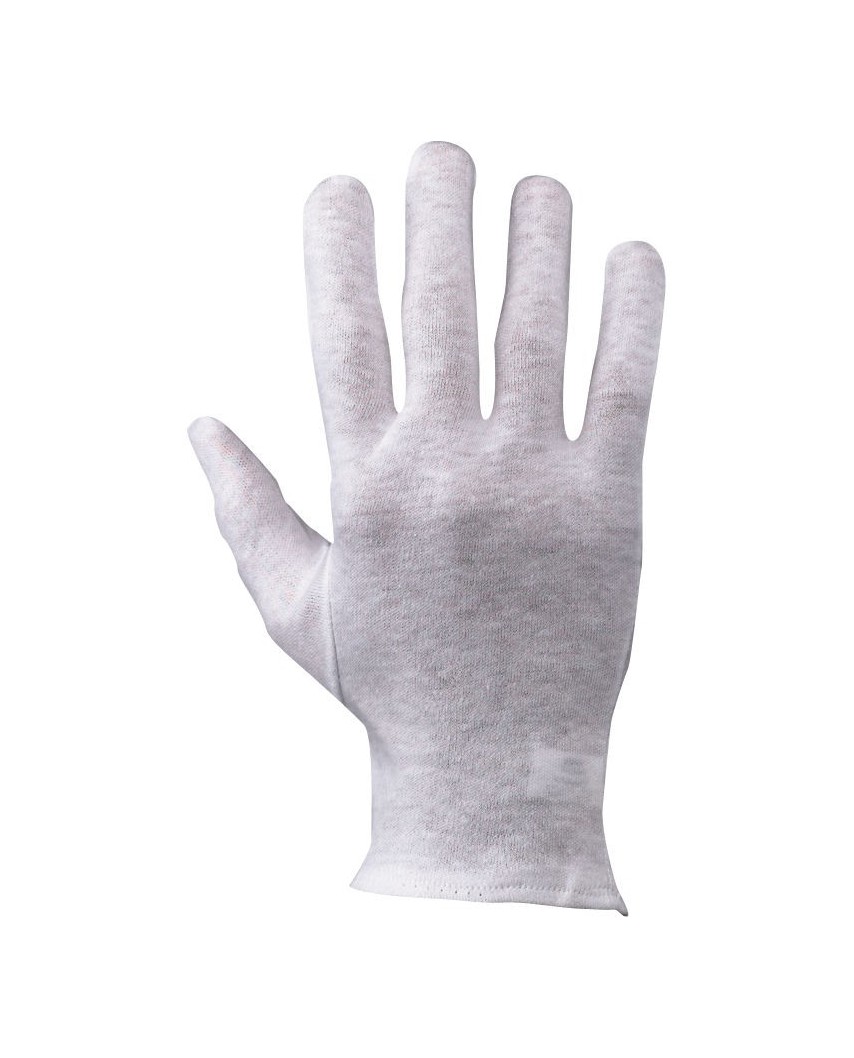 Incutex 12 paia di guanti stoffa in cotone, bianchi, taglia L